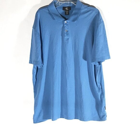 CALVIN KLEIN Blue VTG Mens Button Up Polo Shirt XL - Picture 2 of 10
